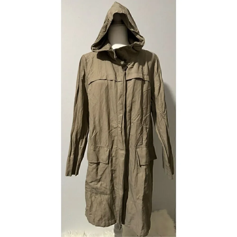 Eileen Fisher Anorak organic cotton hooded jacket M